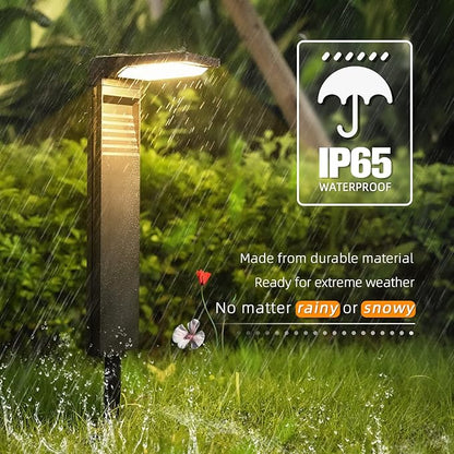 JOFIOS Solar Pathway Lights 8 Pack with Warm White and Cool White Mode, Modern Solar Path Lights Outdoor Waterproof, Perfect Solar Lights for Backyard, Lawn, Driveway, Walkway, Garden Decorative.