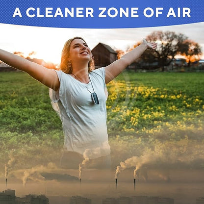 Personal Air Purifier Wearable Necklace - Portable Ionizer for Travel, Office & Pollution Protection – Silent, Filterless, USB Rechargeable Air Cleaner