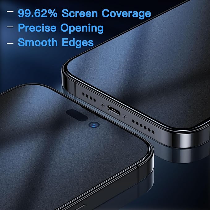 Uyiton for iPhone 14 Pro Max Matte Privacy Screen Protector - Anti-Fingerprint [Easy to Install] Anti-Spy Shatterproof Full Coverage 9H Tempered Glass Screen Cover, 2 Pack
