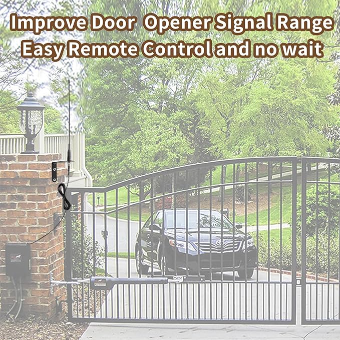 Extended Long Range 433Mhz 433.92MHz Flexible Whip Receiver Antenna for Remote GTO Mighty Mule LiftMaster Ghost Etc Smart Gate Door Opener Alarm System Signal Booster，Distance up to 500 ft+, Eifagur