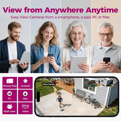 XMARTO 2-Pack 6MP Tri-Lens WiFi Security Camera