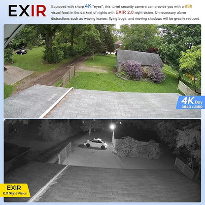 PANOEAGLE 4K PoE IP Security Camera Outdoor, 8MP Turret IP Camera with Human/Vehicle Detection, 2.8mm Lens Wide Angle, Built-in Mic,98ft EXIR Night Vision, IP67 Waterproof,NDAA Complaint,PG2385I
