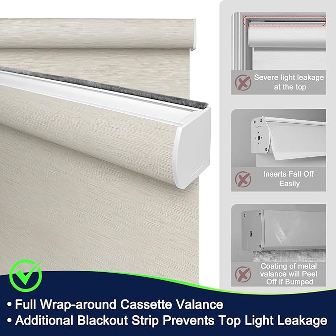 BERISSA Motorized Blinds with Remote,Blackout Smart Blinds for Windows,Jacquard Fabric,Remote Control,Thermal Insulated Automatic Blinds,Electric Blinds with USB/Solar Pannel.Maze Beige