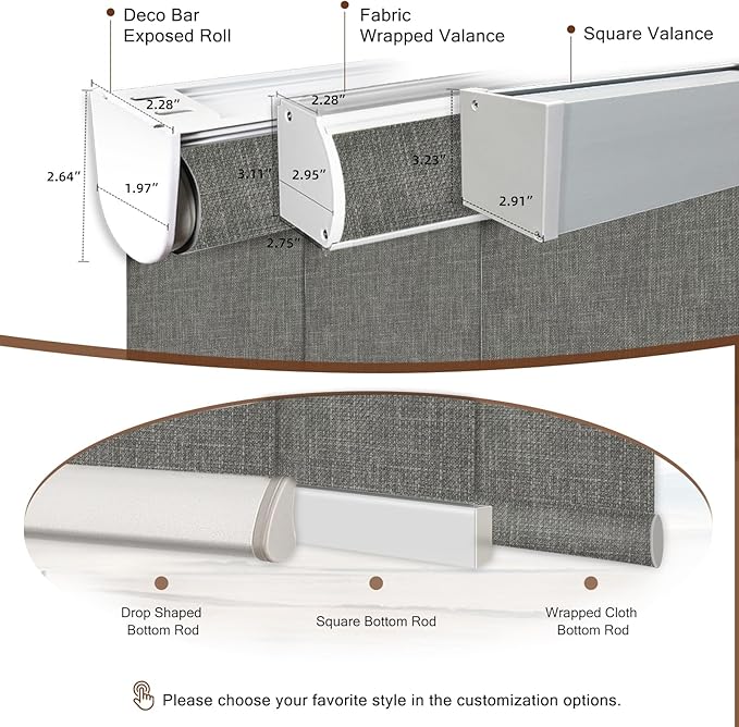Motorized Roller Shade: 100% Blackout, Electric Blinds Compatible with Alexa/Google Home/Apple Homekit, Customized Size, Aura Dove
