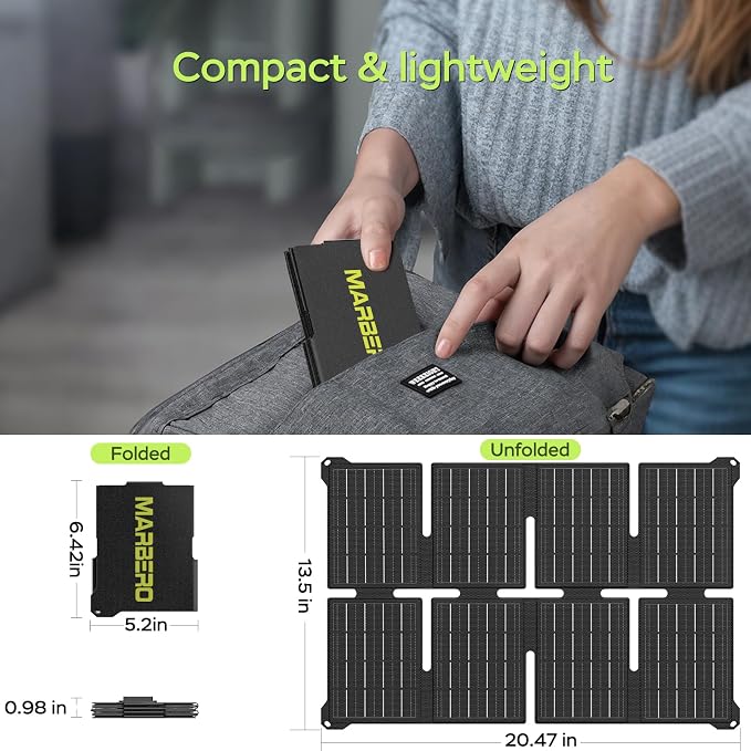 MARBERO Solar Powered Generator 88Wh, 120W Surge with 25W Solar Panel Kit