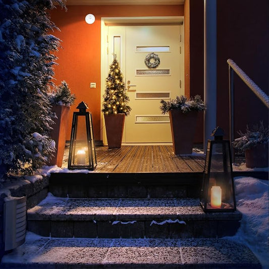 Motion Sensor Outdoor Lights - Outdoor Motion Sensor Light Battery Operated Wireless Spotlight Motion Detector Security Light Auto On Off for Sheltered Porch Stair Hallway Garage Wall Shed (2 Pack)