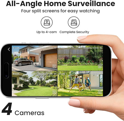 SOLIOM- True 5MP HD Security Cameras Outdoor Wireless, Add-On Camera, Solar Powered, Auto Tracking,Requires Soliombase(Excluding Soliombase), Soliombase Supports Up to 4 Cams