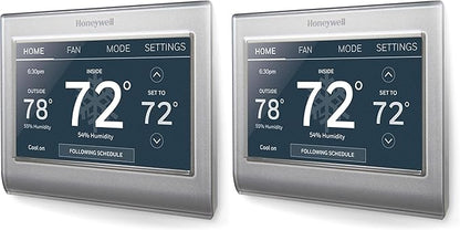 Honeywell Home RTH9585WF1004 Wi-Fi Smart Color Thermostat,7 Day Programmable,Touch Screen,Energy Star,Alexa Ready,Gray,(Pack of 2)