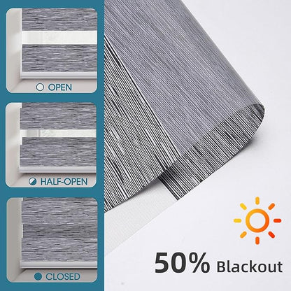SmartWings Motorized Zebra Shades Work with HomeKit, Alexa, Google Home, 60% Blackout Light Filtering Day Night Sheer Blinds, Privacy Light Control, for Home/Office, Customized, Dreamscape