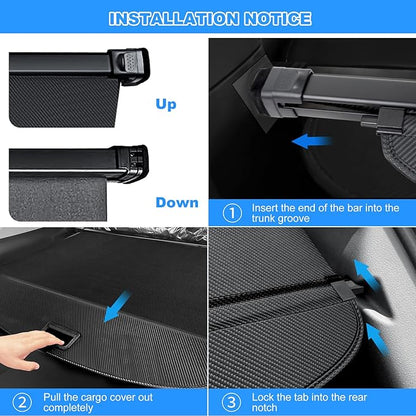 AUXKO Retractable Cargo Cover for Toyota 4Runner 2024-2010, Trunk Cargo Cover Luggage Security Shade Cover for 2024 2023 2022 4Runner Shielding Shade Anti-Peeping Luggage Privacy Screen, Carbon Fiber