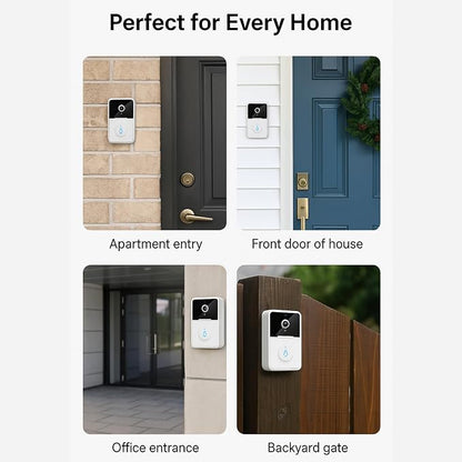 Doorbell Camera – Wireless Doorbell with Camera for Home, Battery Operated, 2-Way Audio & Motion Detector, Video Doorbell Chime