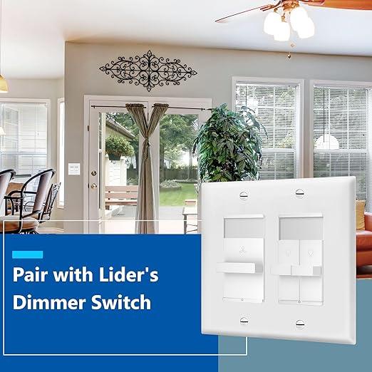 LIDER 3-Speed Fan Switch, Slider Switch for Fan, Ceiling Fan Control Switch, 120V, 2.5A Motor, Single Pole, Modern Upgrade, UL Listed, Wall Plate Included, White
