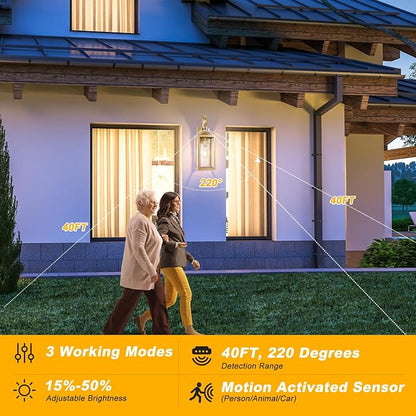 20" Large Motion Sensor Outdoor Wall Lights, Dusk to Dawn Outdoor Lighting