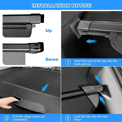 AUXKO Retractable Cargo Cover for Hyundai Tucson 2026-2022, Trunk Cover Luggage Security Shade Cover for 2026 2025 2024 Hyundai Tucson Shielding Shade Anti-Peeping Luggage Privacy Screen, Carbon Fiber