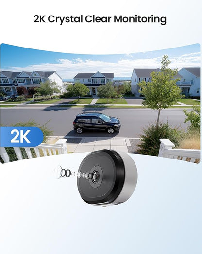 ZOSI 2 x C680 2K Window Security Camera with Full Color Night Vision, 3MP Indoor Plug-in WiFi Camera for Home Security, Human Vehicle Detection, 2.4/5GHz WiFi, 24/7 Recording, Easy Install