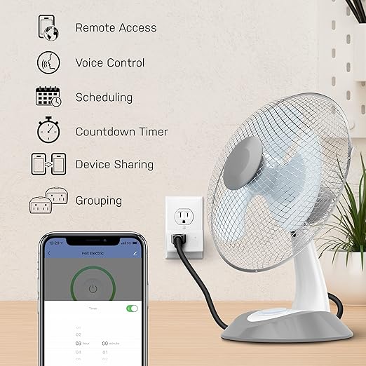 Feit Electric Smart Wi-Fi Plug, Compatible with Alexa and Google Home | No hub required, 2.4 Ghz Network Only, Remote Control From Anywhere 15 Amp, Indoor Outlet for Home Appliances, 3 Pack
