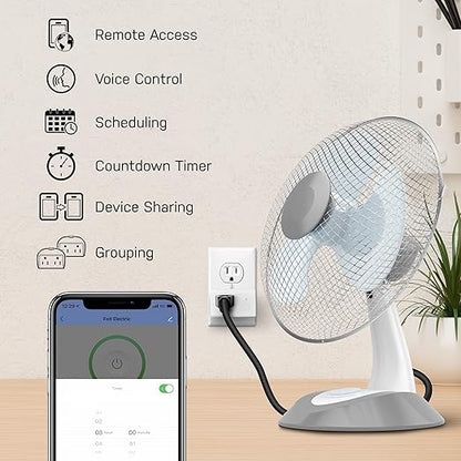 Feit Electric Smart Wi-Fi Plug, Compatible with Alexa and Google Home | No hub required, 2.4 Ghz Network Only, Remote Control From Anywhere 15 Amp, Indoor Outlet for Home Appliances, 3 Pack