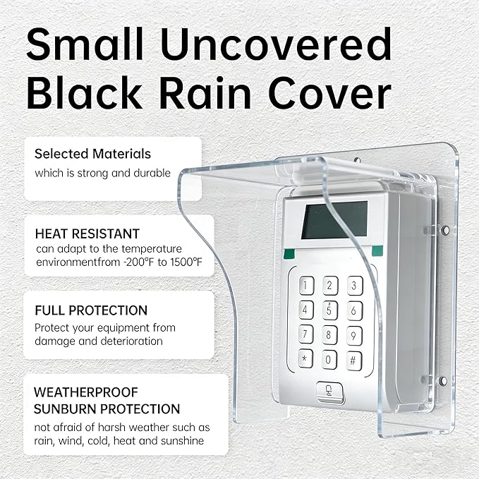 Doorbell Rain Cover Weatherproof for Ring Nest Video Doorbells, Universal Keypad Cover Protector for Outside Camera Door, Gate Access Control, Fingerprint Lock (M - Clear Without lid)