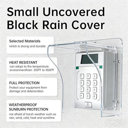 Doorbell Rain Cover Weatherproof for Ring Nest Video Doorbells, Universal Keypad Cover Protector for Outside Camera Door, Gate Access Control, Fingerprint Lock (M - Clear Without lid)