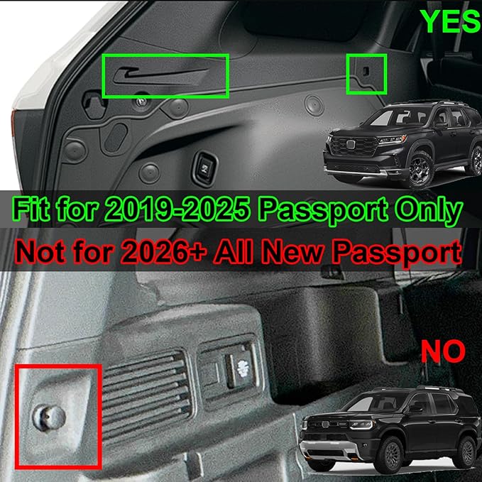 Cargo Cover Compatible with Honda Passport 2025 Accessories 2024 2023 2022-2019,Carbon Fiber Texture Retractable Trunk Cover Organizer Security Shielding Shade Tonneau Cover