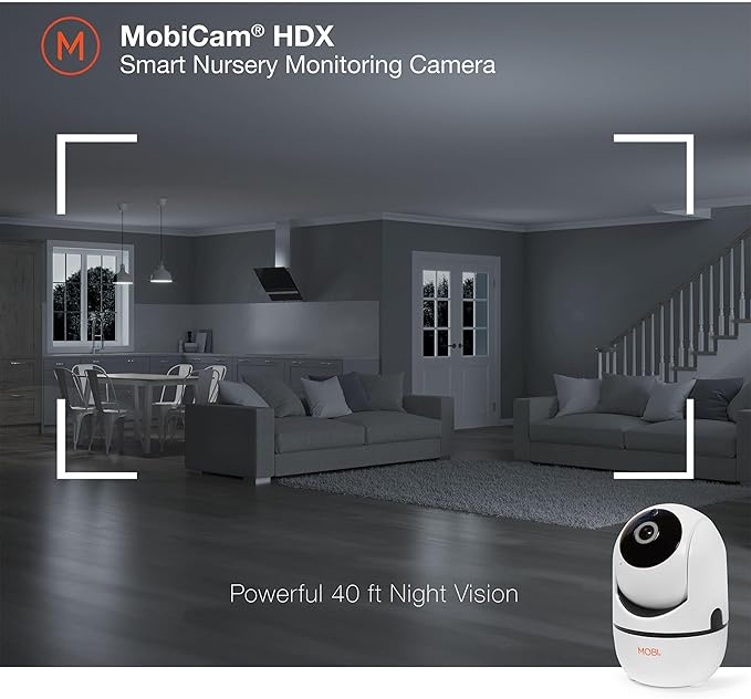 MobiCam HDX Wi-Fi Pan & Tilt Smart Nursery, Elderly & Home Monitoring Camera, 1080p HD Indoor Security Night Vision IP Camera, Motion Detection, Two-Way Audio, Cloud & SD Card Storage - (3-Pack)