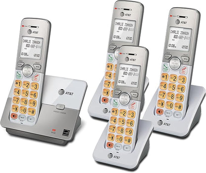 AT&T EL51403 DECT 6.0 4-Handset Cordless Phone with Simulated Full-Duplex Speakerphone, Backlit LCD Display & Lighted Keypad, Caller ID/Call Waiting, Intercom, ECO Mode