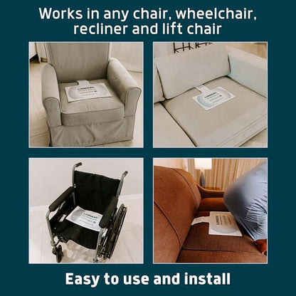 Lunderg Chair Alarm System with Call Button, Wireless Chair Sensor Pad & Pager - Elderly Monitoring Kit - Chair Alarms and Fall Prevention for Elderly