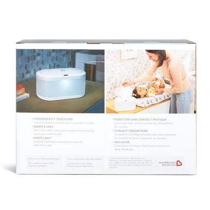 Munchkin Touch Free Baby Wipe Warmer with Nightlight & Motion Sensor, White (Pack of 4)