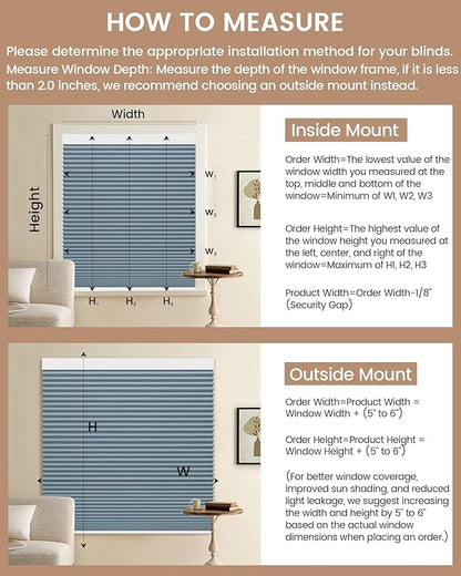 Kincmo Motorized Cellular Shades, Custom Motorized Blinds with Remote, Cordless Smart Electric Honeycomb Blinds Work with Apple HomeKit, Alexa, Google (100%-Blackout-Single-Cell Blue)