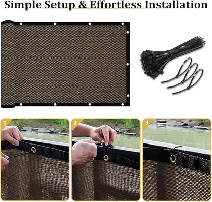 Shade&Beyond 4' X 50' Fence Privacy Screen Heavy Duty 170 GSM Fencing Mesh Shade Net Cover for Wall Garden Back Yard Outdoor Home Decoration, Brown