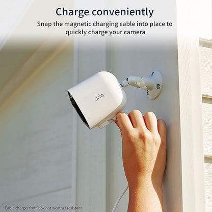 Arlo Pro 5S Spotlight Security Camera 2K HDR with Solar Panel Bundle | Outdoor | Wireless with Spotlight | Dual-Band Wi-Fi | 12X Zoom, Color Night Vision | Battery gets Charged with Solar Panel, White