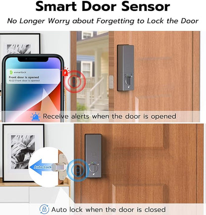 Anweller MD2 Smart Deadbolt Lock with Camera, Fingerprint Keyless Entry Door Lock for Front Door, Built-in WiFi, 10000mAh Battery, Door Sensor, Code Keypad, RFID Card, App Remote Control