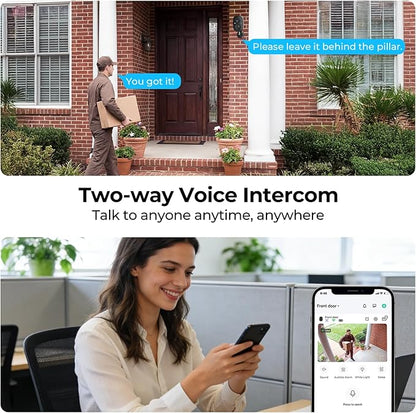 Security Cameras Wireless Outdoor 2K WiFi Wireless Cameras Battery Powered for Home Security Indoor,AI Motion Detection,Color Night Vision,Spotlight,Siren Alarm
