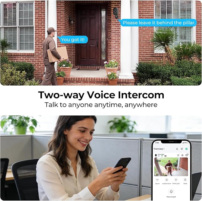 Security Cameras Wireless Outdoor 2K WiFi Wireless Cameras Battery Powered for Home Security Indoor,AI Motion Detection,Color Night Vision,Spotlight,Siren Alarm