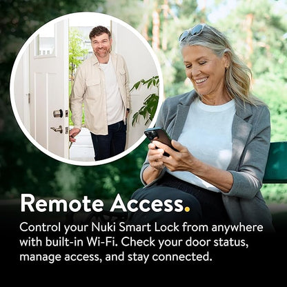 Nuki Smart Lock (Deadbolt) & Keypad 2, Keyless Door System with Auto-Lock, Fingerprint and Code Access, App Control, Easy Setup, Compatible with Alexa, Google, for Secure and Easy Home Entry