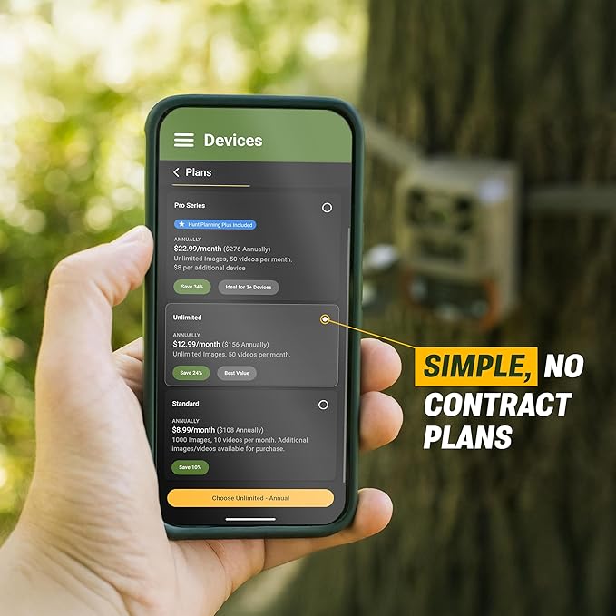 Moultrie Edge 3 Cellular Trail Camera Bundle with Flex Mount 2 – 40MP HD Photos, 1080p Video, Low-Glow Flash, GPS, Multi-Carrier Auto-Connect, Built-in Memory, 0.5s Trigger, AI Buck Detection