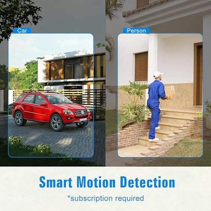 Security Cameras Wireless Outdoor, 2K Cameras for Home Security with Color Night Vision, SD/Cloud Storage,Longer Battery Life, Weatherproof, AI Motion Detection, Spotlight Siren Alarm