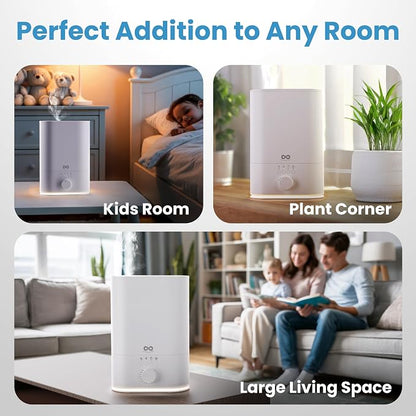 Everlasting Comfort 6L Humidifiers for Bedroom, Quiet 50HR Runtime No-Filter Supersized Cool Mist Humidifier Large Room for Whole House, Plants, Baby Nursery, Allergies, Dry Skin, Congestion, Indoor