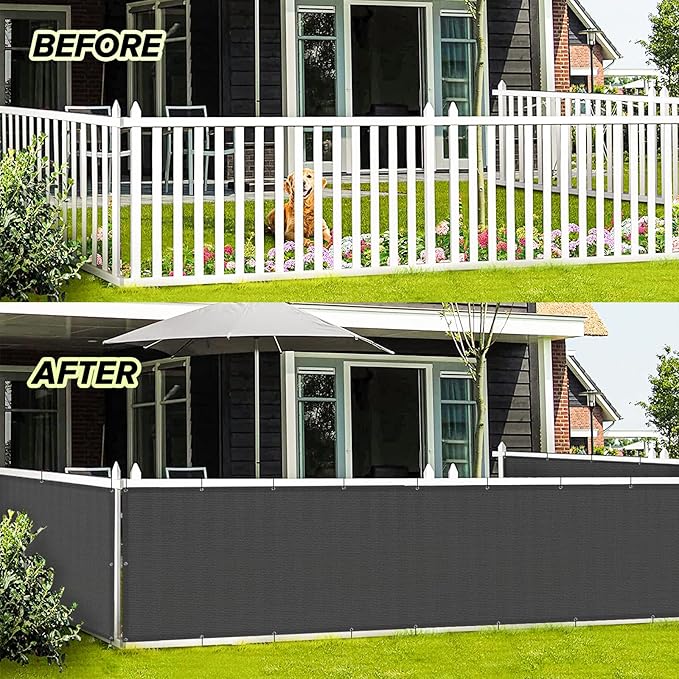 LOVE STORY Balcony Privacy Screen, 3'x13' Deck Shield Screen Fence Cover,UV Protection and Weather-Resistant,3 FT Height for Deck, Patio, Backyard, Outdoor Pool, Porch, Railing, Dark Grey