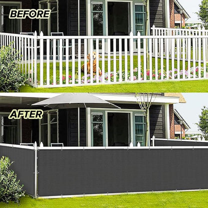 LOVE STORY Balcony Privacy Screen, 3'x13' Deck Shield Screen Fence Cover,UV Protection and Weather-Resistant,3 FT Height for Deck, Patio, Backyard, Outdoor Pool, Porch, Railing, Dark Grey