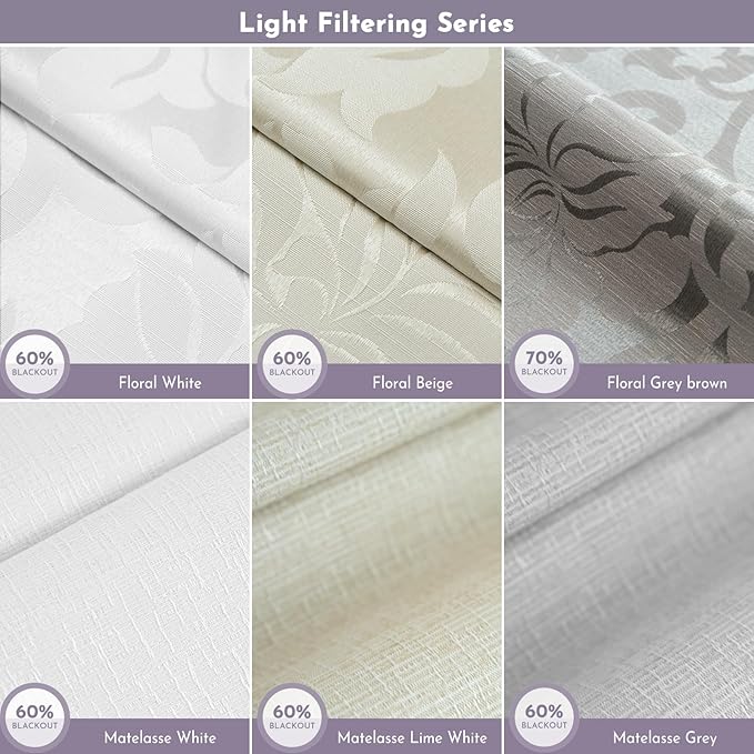 Graywind Roman Shades Light Filtering Roman Window Shades Plain Fold Soft for Doors Bedroom, Custom Size (Fabric Samples)