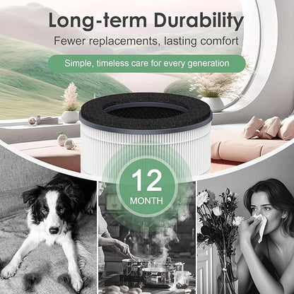 AP-T10-WT AP-T10FL Replacement Filter Compatible with HoMedics Air Purifier Filter Replacement TotalClean Tower Model AP-T10 AP-T10-WT AP-T10-BK Ture HEPA Type w/ 3-Stage Filtration, 2-Pack