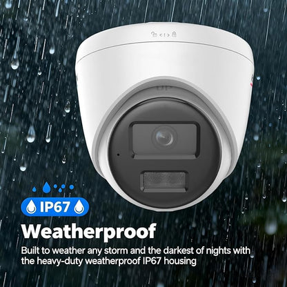 DS-2CD1383G2-LIUF 4K 8MP Smart Hybrid Light Fixed Turret POE Dome Camera, 2.8mm Lens, IP67 Outdoor Rated H.265+, 120 dB Ture WDR, Built-in Microphone, Human & Vehicle Detection, Work with Ⲏіkconnect