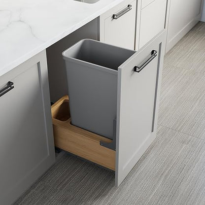 Dowell Single 50Qt Undermount Trash Pull-Out Waste Container with Full Extension Soft-Close Slides, Bottom Mounted, Face Frame/Frameless Min. Cabinet Opening: 12-1/2 Inch Wide-4008 0115 50