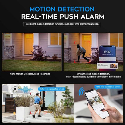 VIKYLIN 5MP Full Color POE IP Security Camera,AI Human/Vehicle Detection,98ft Color Night Vision F1.0,Built in Mic, 2.8mm Lens,IP67,5MP@30fps，NDAA Compliant