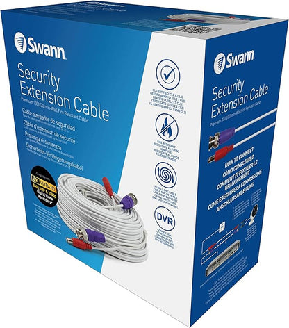 Swann BNC Coaxial Cable for Security Camera CCTV System, Audio Video Extension Power Cables, UL Certified and Fire Resistant, 100ft (100 Ft / 30 M) (SWPRO-30ULCBL)