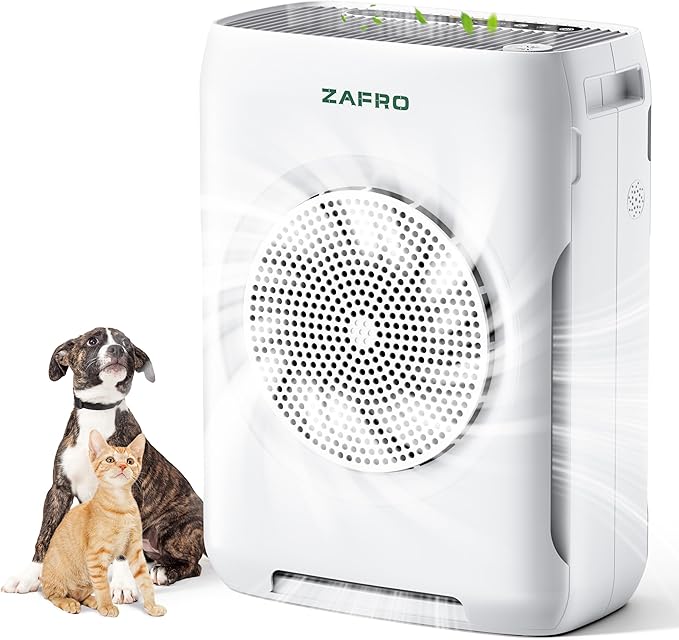 ZAFRO Air Purifiers for Home Large Room Up to 2500 Ft²,H13 HEPA Air Cleaner with Dual Washable Pre-Filter&Air Intake,PM2.5 Air Quality Monitor,Fragrance,Auto/Pet/Sleep Modes for Dust Pollen Smoke Odor