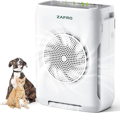 ZAFRO Air Purifiers for Home Large Room Up to 2500 Ft²,H13 HEPA Air Cleaner with Dual Washable Pre-Filter&Air Intake,PM2.5 Air Quality Monitor,Fragrance,Auto/Pet/Sleep Modes for Dust Pollen Smoke Odor