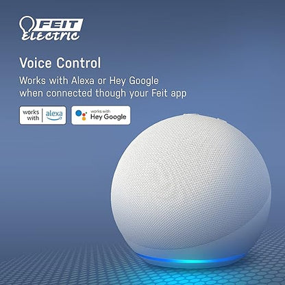 Feit Electric Indoor Smart WiFi Plug Works with Alexa and Google Home, No hub Required, 2.4 Ghz Network Only, Remote Control from Anywhere 15 Amp Smart Outlet Plug, Indoor, White with Night Light