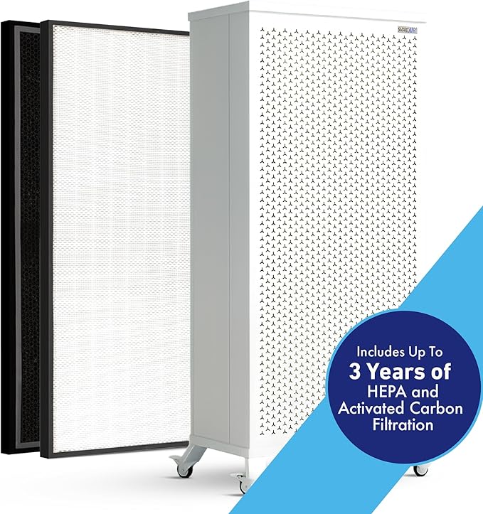 Smart Air (aka Smart Health) Blast MKII Air Purifier – Cleans 4,500 Sq Ft/30 Mins, 29-43 dBA–Industrial-Grade H13 HEPA+Activated Carbon – Purifier for Home, Office, Pets, Allergies, Dust, Mold & Smoke
